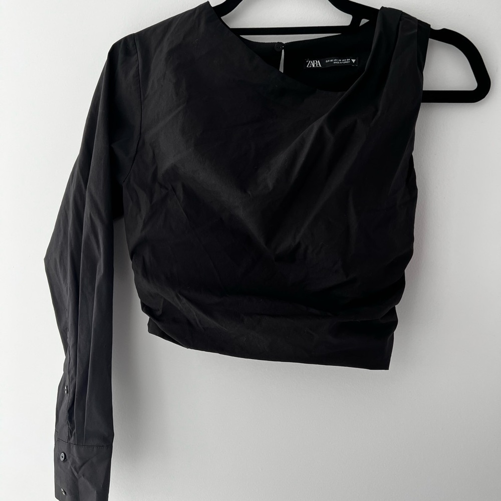 ZARA black one arm crop top!